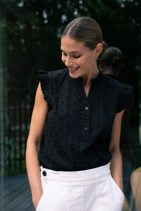 PIESZAK Mabel Dobby Dot SS Shirt