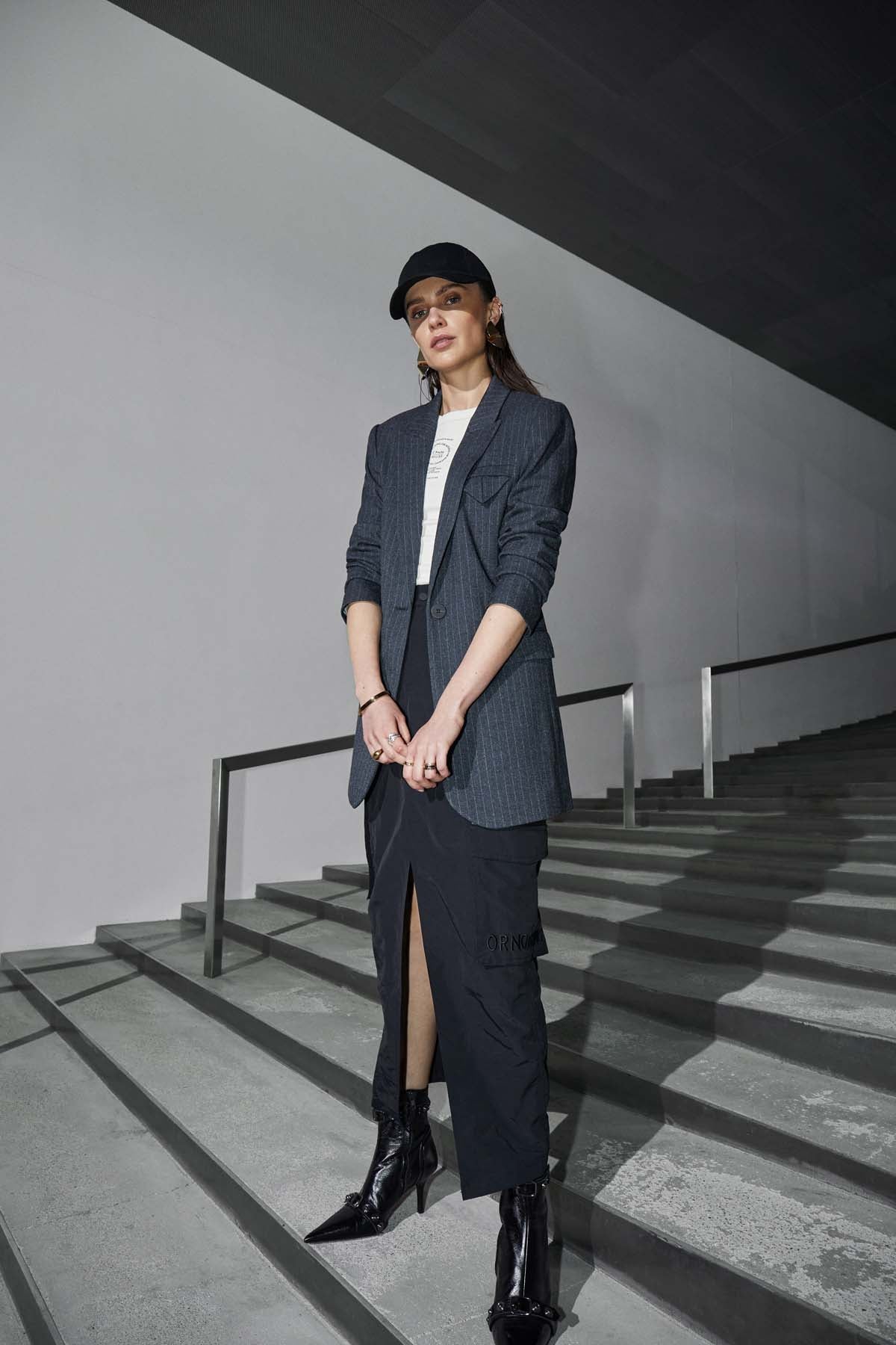 Long pinstripe blazer outlet