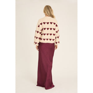 A-VIEW Heart Knit Pullover