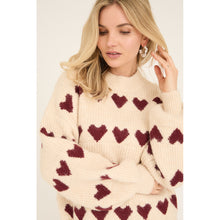 Load image into Gallery viewer, A-VIEW Heart Knit Pullover