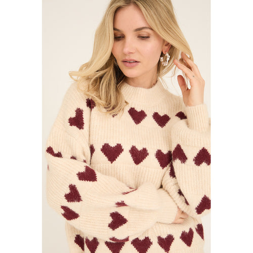 A-VIEW Heart Knit Pullover