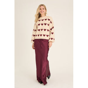 A-VIEW Heart Knit Pullover