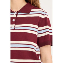 Load image into Gallery viewer, A-VIEW Polo stripe knit blouse
