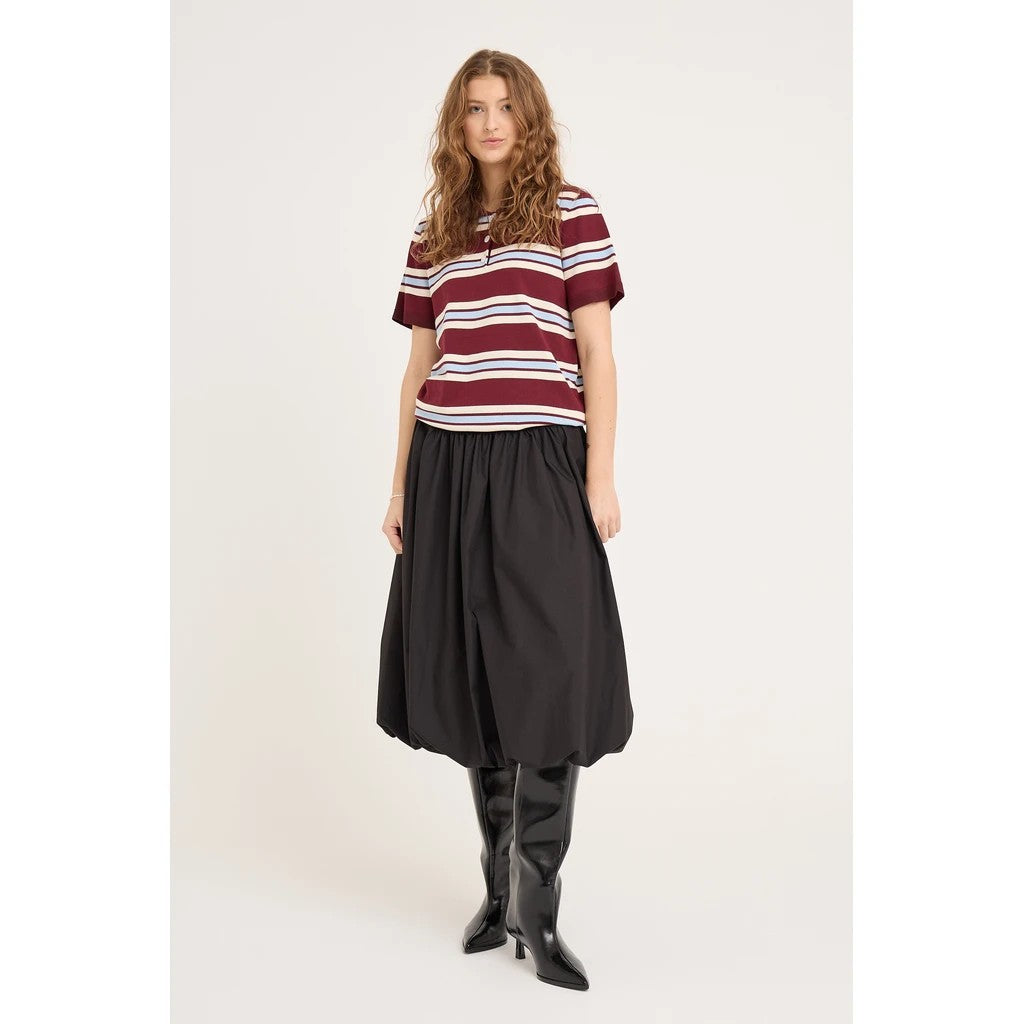 A-VIEW Polo stripe knit blouse