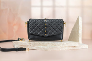 UNA BURKE LEATHER Quilted Shoulder Bag