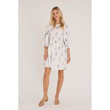 Load image into Gallery viewer, The Agnelia dress is a short dress with a feminine embroidered pattern, which gives a light and summery expression. It has short sleeves and a loose silhouette that creates movement.
The dress is true to size.
- Short dress
- Embroidered design
- 3/4 sleeves