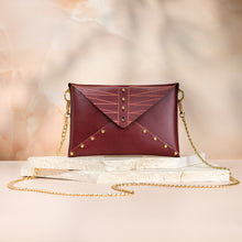 Load image into Gallery viewer, UNA BURKE LEATHER Etched Envelope Clutch