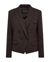 Load image into Gallery viewer, CMTAILOR-BLAZER is a sharply tailored short blazer crafted from a refined quality with diagonal woven texture. The fitted silhouette is enhanced by shaping seams, while the double-breasted front, peak lapel and contrast buttons create a confident, polished expression. Finished with flap pockets, a chest welt pocket, buttoned cuffs and logo-printed lining




Woven TAILOR quality with diagonal texture
Fitted silhouette with shaping seams
Peak lapel and double-breasted button closure
Chest welt pocket