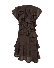 Load image into Gallery viewer, COPENHAGEN MUSE Tilly Ruffle Brown dress