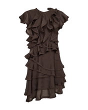 Load image into Gallery viewer, COPENHAGEN MUSE Tilly Ruffle Brown dress