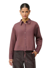 Load image into Gallery viewer, Lightweight, transparent shirt
Classic collar and button-through closure
Long sleeves with wide cuffs
Adjustable tie at the bottom
Elegant quality with a light shine

Styling A feminine
shirt with a modern and casual look. Style it with wide trousers and ballerinas for everyday life, or combine it with a skirt and bold jewellery for a night out.

Material
80% viscose, 20% TENCEL™

A light, soft and supple quality with an elegant drape that feels comfortable against the skin