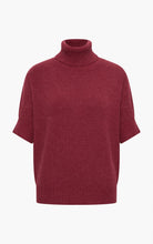Load image into Gallery viewer, Aimee burgundy short sleeve polo neck knit