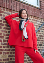 Load image into Gallery viewer,  cosy scarf in four matching colours, crafted from leftover fabrics from our production as part of the NO WASTE collection.
Wrap yourself in this soft, comfortable scarf and stay warm while supporting a more thoughtful way of making clothing. Perfect for adding an extra layer on chilly days, as well as an opportunity to bring an extra dash of colour to your look.