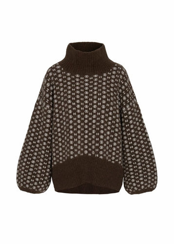 Logo Sweater features a high neckline and bold all-over H logo pattern. Crafted from a soft, luxurious blend of wool, alpaca, and stretch fibres for comfort and shape. A modern statement knit with a shorter front and longer back for a sculpted silhouette.