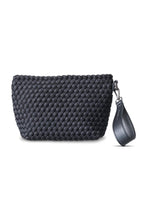 Load image into Gallery viewer, This braided crossbody clutch is crafted from neoprene. It is refined with a logo zipper puller and a detachable faux leather logo handle for easy carrying and an added branded detail, and finished with an inner logo twill lining.

Materials:

Composition: 50% Nylon / 50% Polyester
Lining: 100% Polyester