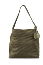 Load image into Gallery viewer, A braided neoprene tote bag with a wide strap and a detachable bottom for easy cleaning.


his braided tote bag is crafted from neoprene. It is designed with a wide shoulder strap and a magnetic snap closure to keep your belongings secure. The detachable bottom allows for easy cleaning, and a flower-shaped key holder keeps your keys safely in place.

Materials:

Composition: 50% Nylon / 50% Polyester