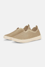 Load image into Gallery viewer, The iconic Tulip shoe with laser cut pattern. Crafted with an upper of recycled microfiber with glitter and resting on the flexible Tulip outsole. Stitched with matching colored recycled thread using no glue. Inside, the soft insole provides comfort through added padding and support.