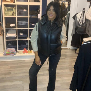 CIGNO NERO Saga Padded Leather Gilet