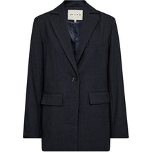 Load image into Gallery viewer, The Andrea Weekend Blazer is where relaxed tailoring meets effortless sophistication. Designed with a slightly oversized silhouette and sharp lapels, it brings structure without feeling too formal.
Size &amp; Fit:
• Relaxed, slightly oversized fit
• Structured shoulders
• Straight silhouette
Details:
• Single-button closure
• Classic notch lapels
• Front flap pockets and chest pocket
