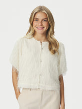 Load image into Gallery viewer, Cute top with loose short sleeves and button closing at front. The model is 176 and is wearing a size 36.