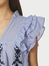 Load image into Gallery viewer, NEO NOIR Jayla stripe embroidery top