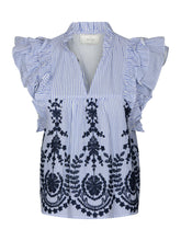 Load image into Gallery viewer, NEO NOIR Jayla stripe embroidery top
