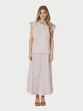 Load image into Gallery viewer, Long skirt with elastic inside at waist. The skirt is bias cut and has a very flattering fit. 