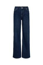 Load image into Gallery viewer, Gilly Jeans are a modern wardrobe essential with a timeless, tailored feel. Designed with a high waist and wide legs, they offer a flattering silhouette that works from desk to dinner.
The premium denim has just enough stretch for all-day comfort, while classic detailing keeps the look elevated and understated.
Size &amp; Fit
• High waist
• Wide, straight-leg fit
• Full length
Details
• Five-pocket design
• Button and zip fastening
• Belt loops