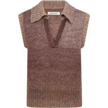 Load image into Gallery viewer, Nanna Split Collar Vest Knit is a soft knitted vest designed with a relaxed silhouette and an open split collar. The textured melange knit and oversized shape create an effortless look.
Size &amp; Fit
• Relaxed fit
• Sleeveless design
• Oversized silhouette
Details
• Soft melange knit
• Split collar
• Ribbed trims
• Lightweight feel