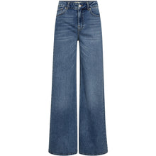 Load image into Gallery viewer, Asta is a statement silhouette with attitude and ease. Designed with a flattering high waist and wide, full-length legs, these jeans offer clean lines and structured movement.
The minimal detailing makes them endlessly versatile – dressed up or pared down, they hold their shape and their cool.
Size &amp; Fit
• High waist
• Wide leg
• Full length
Details
• Classic 5-pocket design
• Zip and button closure
• Belt loops
