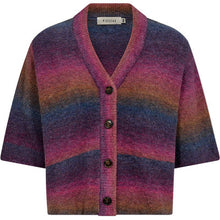 Load image into Gallery viewer, Soft hues, strong attitude. This cropped cardigan is spun from a fluffy wool blend in rich, sunset-inspired tones. The short sleeves and oversized fit make it the ultimate statement knit for layering or solo styling.
Details
• Brushed wool blend.
• V-neckline.
• Short sleeves.
• Button-down front.
• Cropped length.
Size &amp; Fit
• Oversized fit.
• Cropped silhouette.
• Short sleeves.