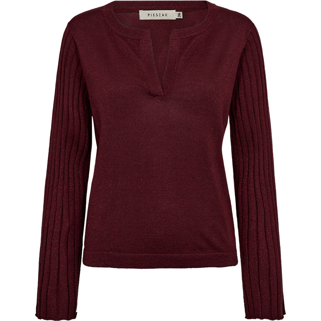 PIESZAK Vigga Pleat Sleeves Lurex Knit