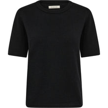 Load image into Gallery viewer, A refined everyday knit. Abby is a short-sleeved, slim-fit top crafted in a soft brushed wool blend. The clean, round neckline and neat silhouette make it a perfect layering piece or a standalone essential.
Designed to balance comfort and structure, it effortlessly elevates any denim or tailored trousers.
Size &amp; Fit
• Slim fit
• Hip length
• Short sleeves
Details
• Round neckline
• Soft brushed wool blend
• Ribbed trim at neck and sleeves


Composition: 90% Wool 10% Cashmere