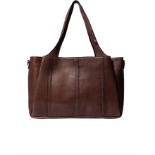 Load image into Gallery viewer, Nisa Big is a spacious and stylish bag designed to balance practicality with timeless elegance. It comes with two shoulder straps and a detachable, adjustable crossbody strap, giving you multiple ways to carry it comfortably. The roomy main compartment is secured with a zipper, providing both convenience and safety for your essentials. As part of its thoughtful design, the bag also features two additional compartments. One at the front, and one in the back, closed with buttons, adding both functionality and