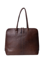 Load image into Gallery viewer, Silje Big is an elegant shoulder bag in a timeless design.

• Handcrafted
• Two sturdy handles
• Metal zipper closure
• Spacious main compartment
• Comes with a detachable, adjustable crossover strap

This bag is made from our Urban Leather Quality - a milled cow leather that is dyed
before the surface is finalized. This process preserves the leather’s natural texture, leaving each bag with unique characteristics, where no two are the same. 