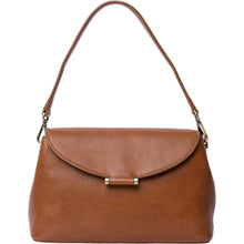 Load image into Gallery viewer, Sonia is an elegant shoulder bag in a timeless design.
• Handcrafted
• Button closure with gold detail
• Comes with one shoulder strap and one crossover strap, both removable.
• Spacious main compartment with two open pockets and one zippered pocket in the middle.
Made in our Ohara Leather Quality - a semi-naked leather, characterized by its rich, natural expression created through a rare process of handcrafted finish.
It is made from vegetable-tanned leather, where the leather only receives a single layer 