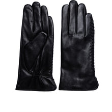 Load image into Gallery viewer, Lili is a glove featuring a beautiful braided detail along the side. Simple, elegant, and with a refined touch.
The gloves are designed in the softest leather, and are lined with delicious soft fleece lining, which makes the glove nice and soft and comfortable in the winter cold.
When you need to use your smartphone, you can keep the gloves on as the tip of the index finger and thumb has a touch screen function on both the right and left glove. Note that the touch screen function may decrease over time as t