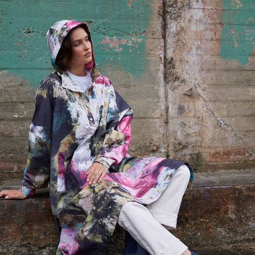 ILSE JACOBSEN Poncho with Sleeves Printed (Rain221sp)