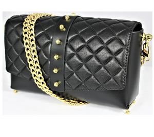 UNA BURKE LEATHER Quilted Shoulder Bag