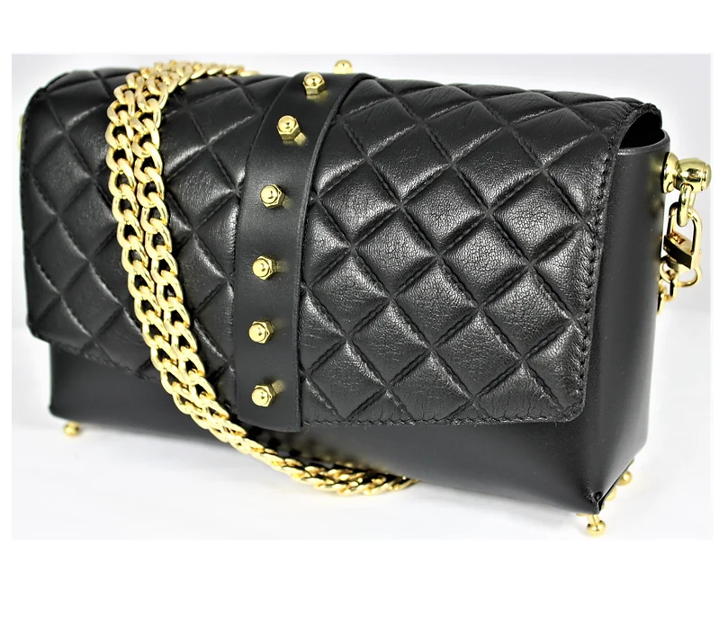UNA BURKE LEATHER Quilted Shoulder Bag