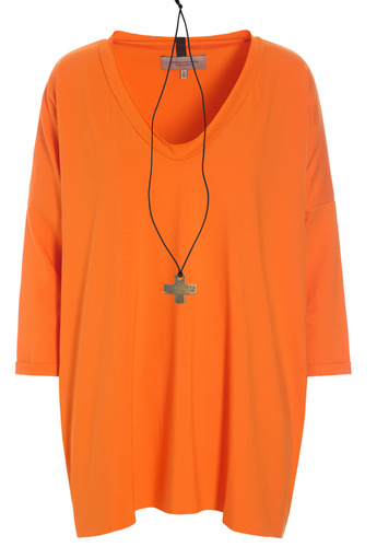 HENRIETTE STEFFENSEN V-neck Jersey Top (96083) Orange