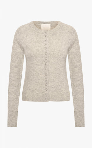 Aimee button through wool cardigan in beige