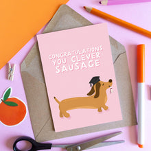 Load image into Gallery viewer, Cute Sausage Dog Graduation Card