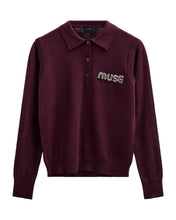 Load image into Gallery viewer, veran polo knit jumper with embellishment on white background
