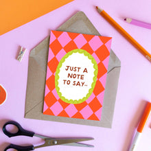Load image into Gallery viewer, Just A Note To Say - Modern Thinking Of You Card
