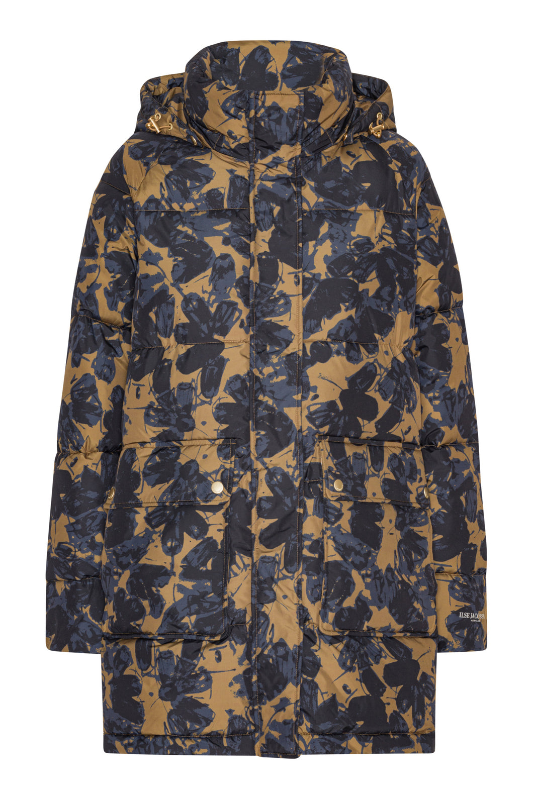ilse jcobsen peppy07p padded coat in blue/beige print