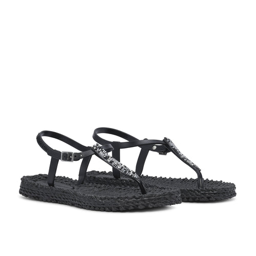 ILSE JACOBSEN Ankle Strap Flip Flops with Glitter
