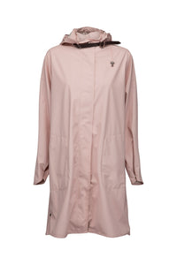 Adobe Rose  ILSE JACOBSEN Rain71 lightweight rain mac with a hood, side pockets, and a YKK 2-way zipper at the center front.
