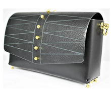 Load image into Gallery viewer, UNA BURKE LEATHER Etched Flapover Crossbody Bag