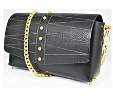 Load image into Gallery viewer, UNA BURKE LEATHER Etched Flapover Crossbody Bag
